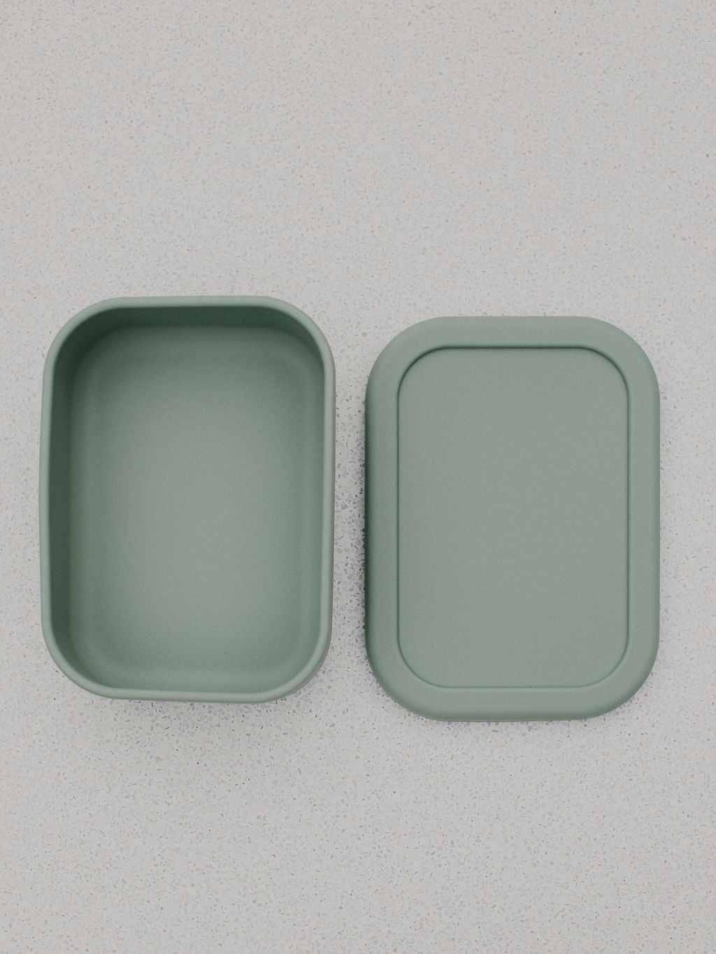 Silicone Lunch Box Rectangle - Sage | Unbreakable & BPA Free