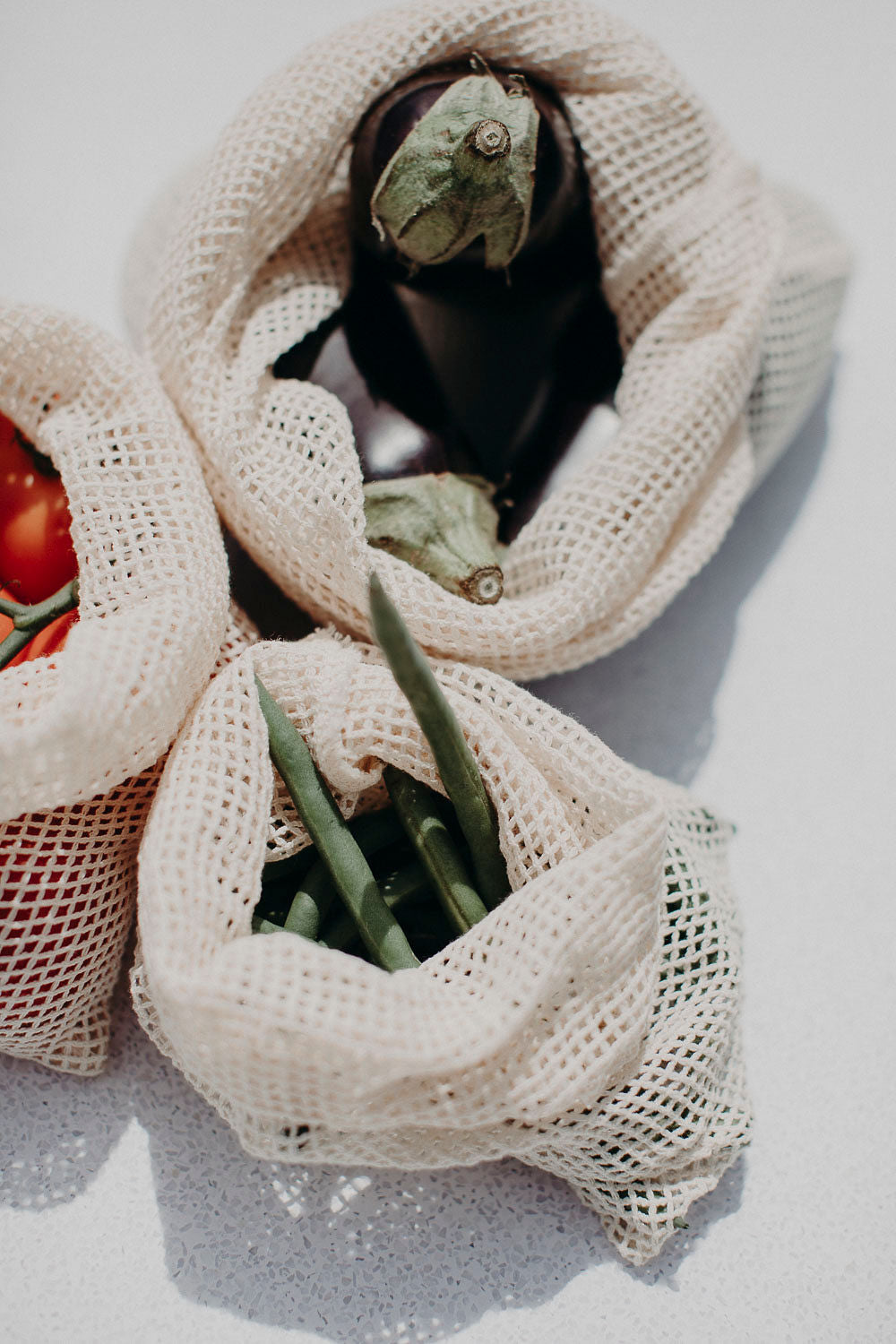Mesh Produce Bags - Set of Three | Certified Organic Cotton